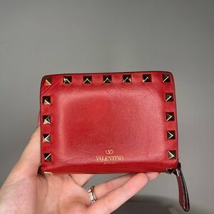 Valentino Garavani Red Folding Wallet EUC